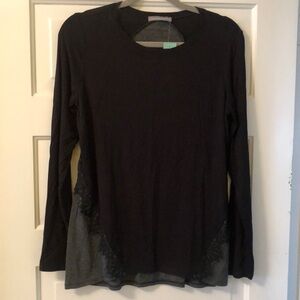 Lace detail knit top